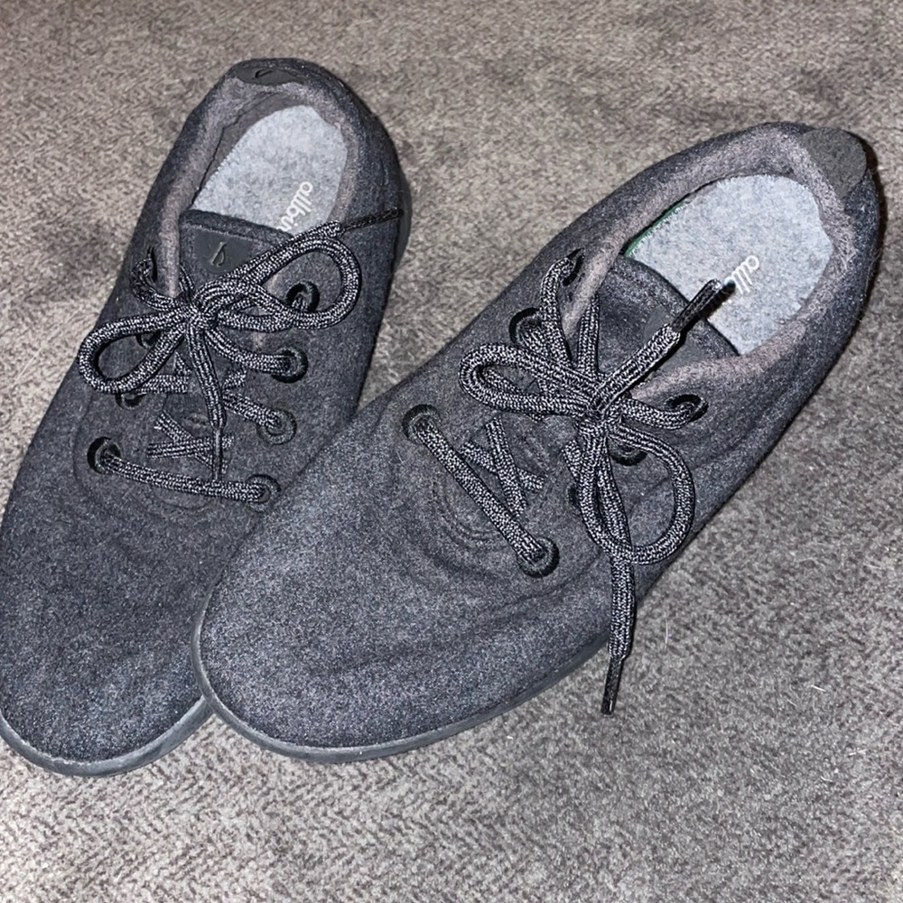 allbirds sneakers gray wool like material shoes size women’s 9